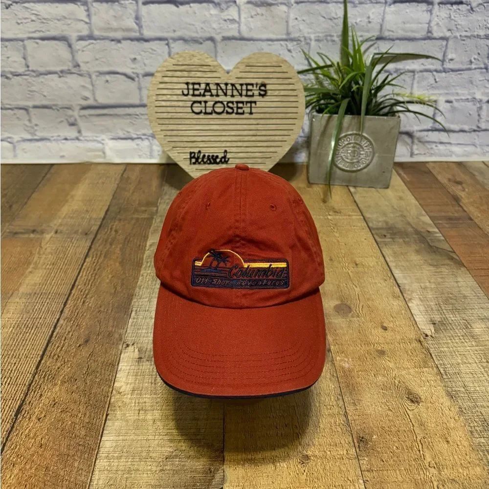 Columbia Off Shore Adventures Strapback Hat Burnt Orange Embroidered One Size
